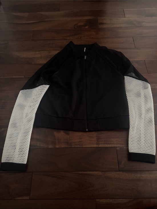 Heath Ceramics Jackets & Blazers - Heather Black Jacket with White Mesh Sleeves